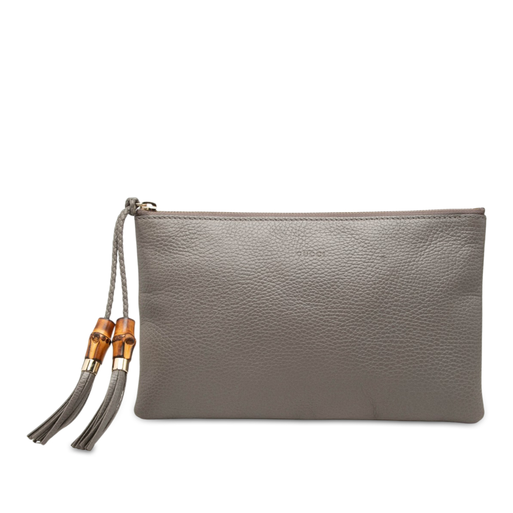 Pre-Loved Gucci Calfskin Bamboo Clutch